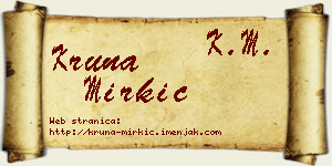 Kruna Mirkić vizit kartica